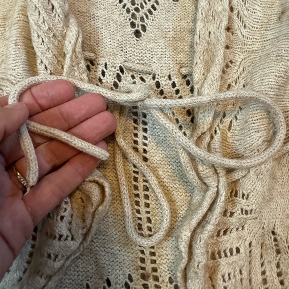 Anthropologie Sparrow Knit Tie Oatmeal Cardigan - Picture 9 of 12
